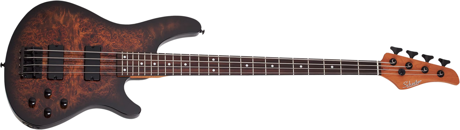 Schecter C4 Standard Rw - Tobacco Burl - Solid body elektrische bas - Main picture