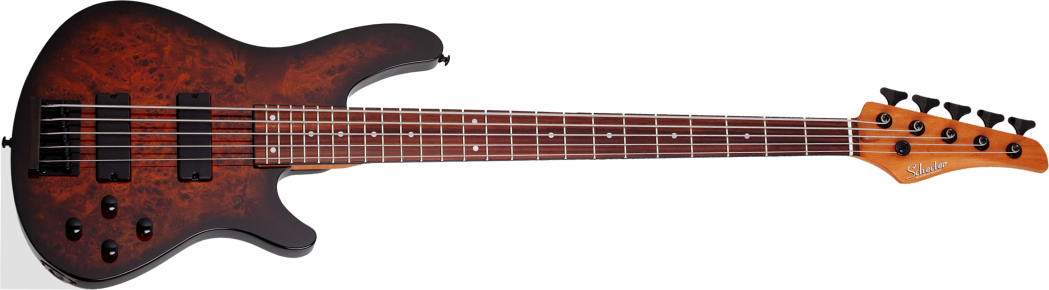 Schecter C5 Standard 5c Rw - Tobacco Burl - Solid body elektrische bas - Main picture