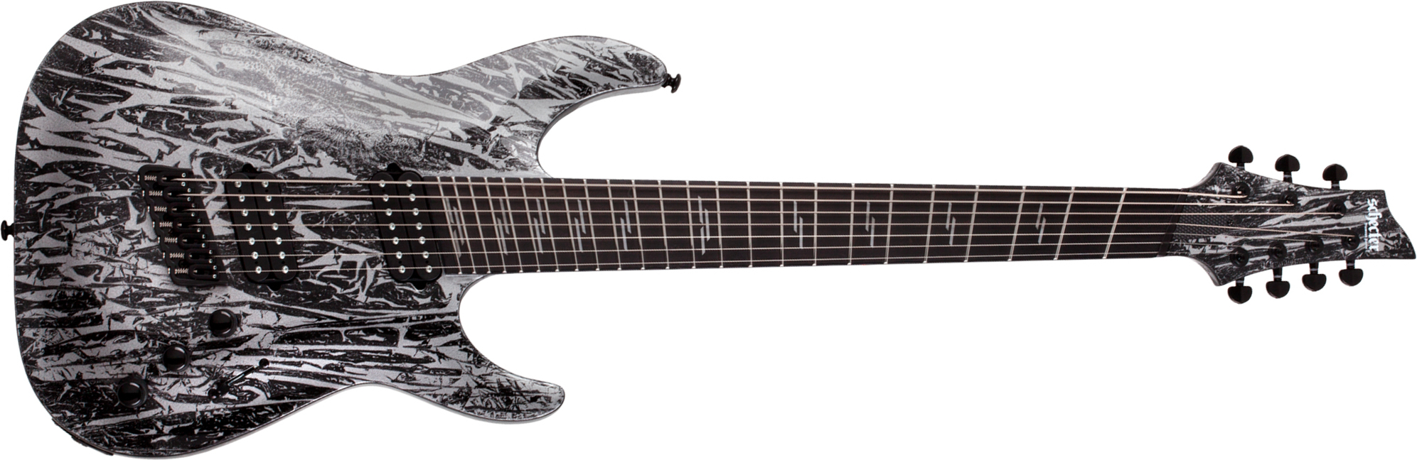 Schecter C7 Multiscale 7c Baryton 2h Ht Eb - Silver Mountain - Multi-scale gitaar - Main picture