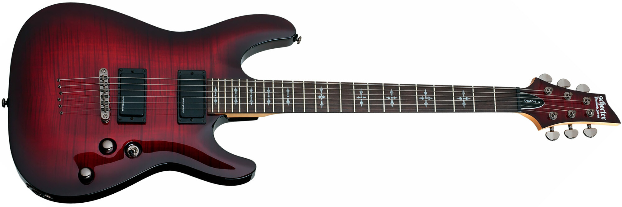 Schecter Demon-6 2h Ht Rw - Crimson Red Burst - Elektrische gitaar in Str-vorm - Main picture
