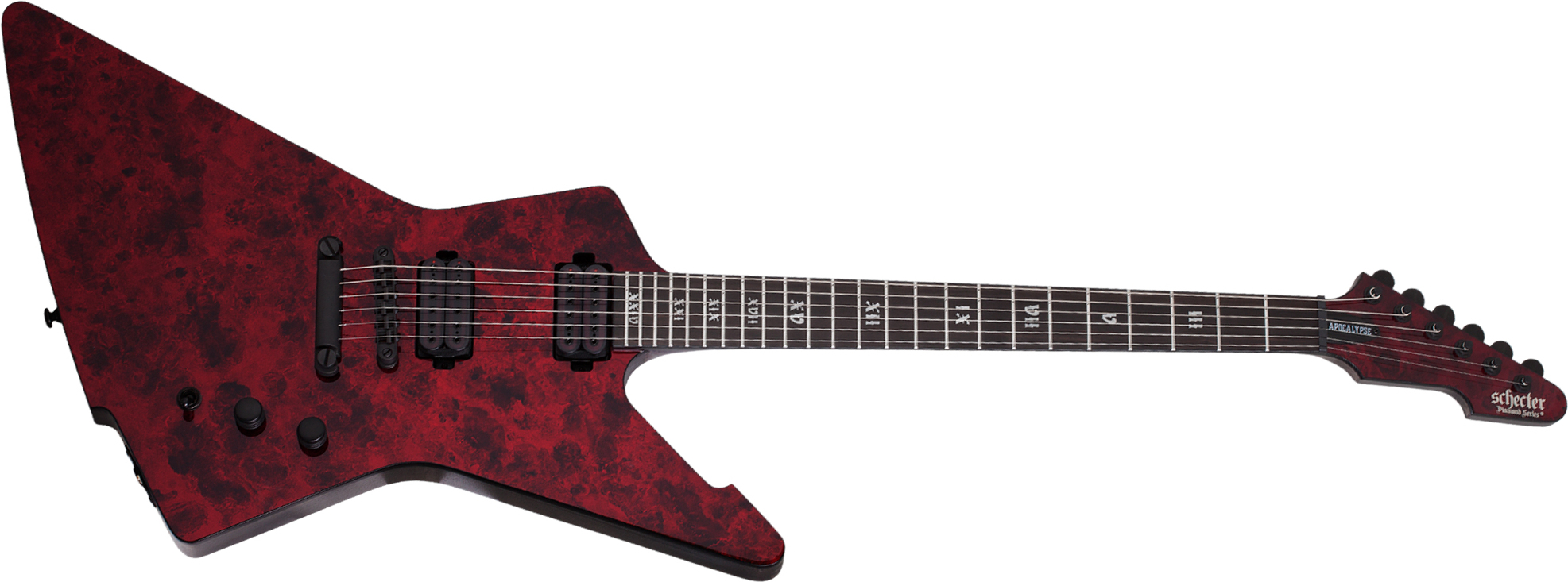 Schecter E-1 Apocalypse 2h Ht Eb - Red Reign - Metalen elektrische gitaar - Main picture