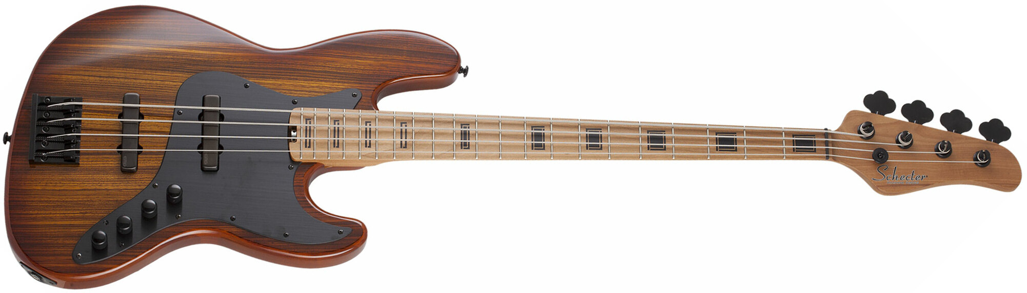 Schecter J-4 Exotic Emg Active Mn - Faded Vintage Sunburst - Solid body elektrische bas - Main picture