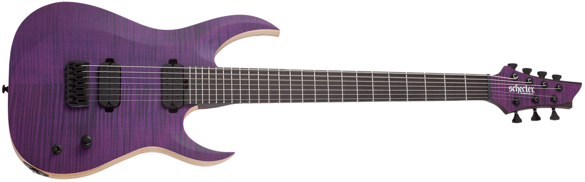 Schecter John Browne Tao-7 Signature Baryton 2h Ht Eb - Satin Trans Purple - 7-snarige elektrische gitaar - Main picture