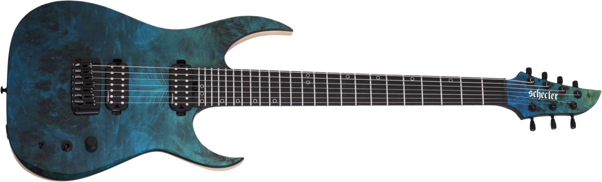 Schecter Keith Merrow Km7 Mkiii Pro Usa 7c 2h Eb - Lagoon Fade - Metal elektrische gitaar - Main picture