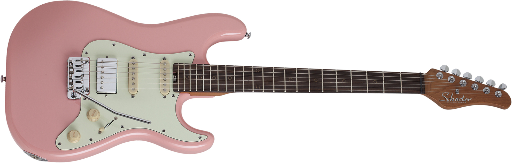 Schecter Nick Johnston Traditional Hss Signature Trem Eb - Atomic Coral - Elektrische gitaar in Str-vorm - Main picture