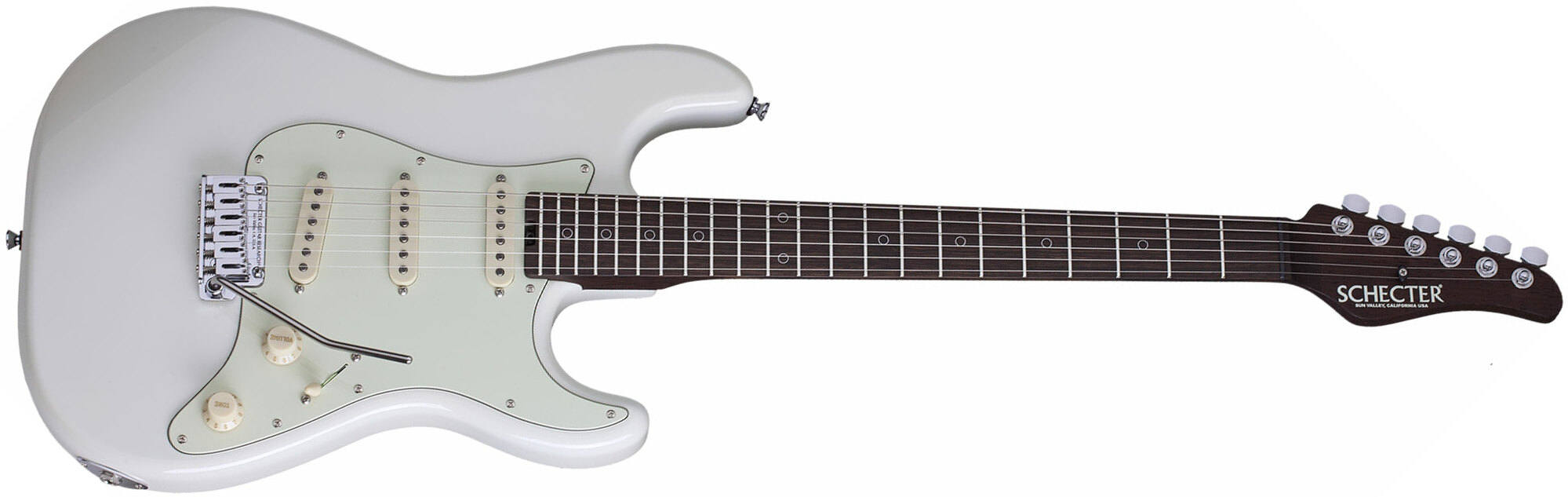 Schecter Nick Johnston Usa Signature 3s Trem Eb - Atomic Snow - Elektrische gitaar in Str-vorm - Main picture