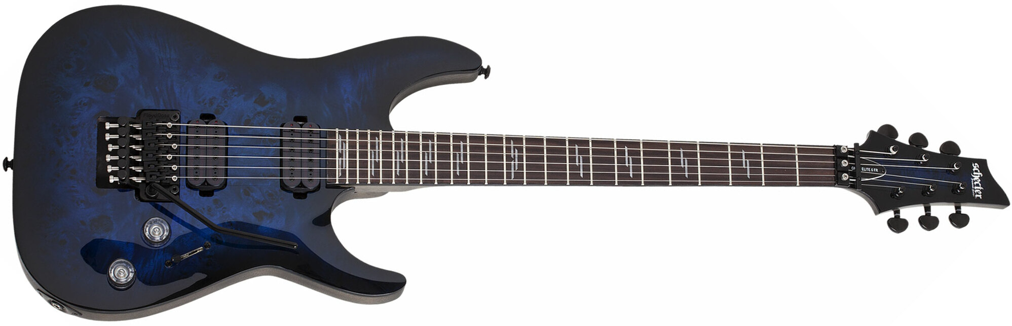 Schecter Omen Elite-6 Fr Hh Rw - See Thru Blueburst - Elektrische gitaar in Str-vorm - Main picture