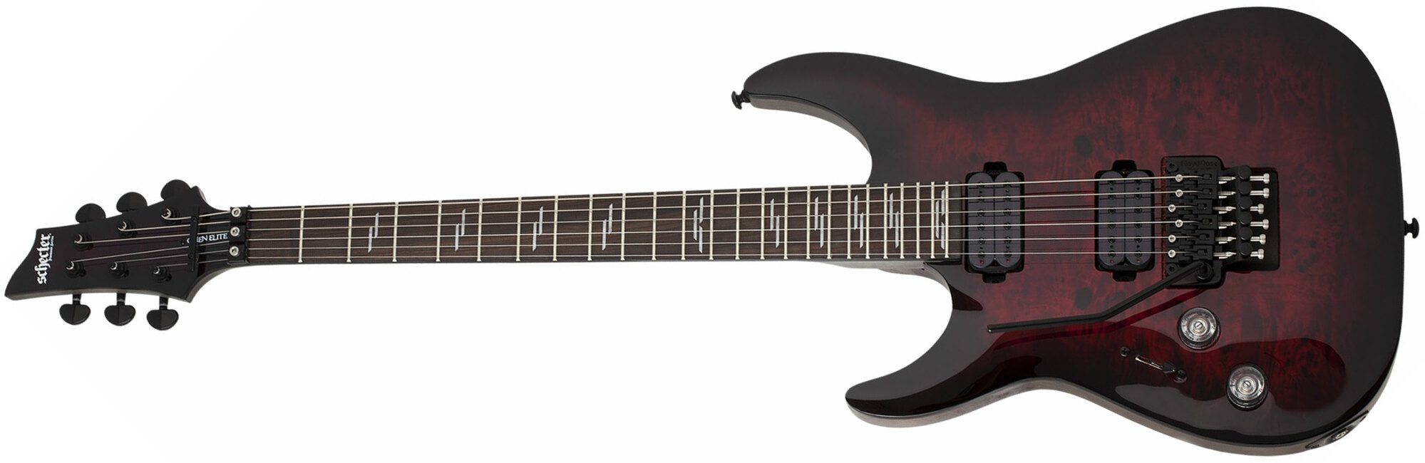 Schecter Omen Elite-6 Fr Lh Gaucher 2h Rw - Black Cherry Burst - Linkshandige elektrische gitaar - Main picture