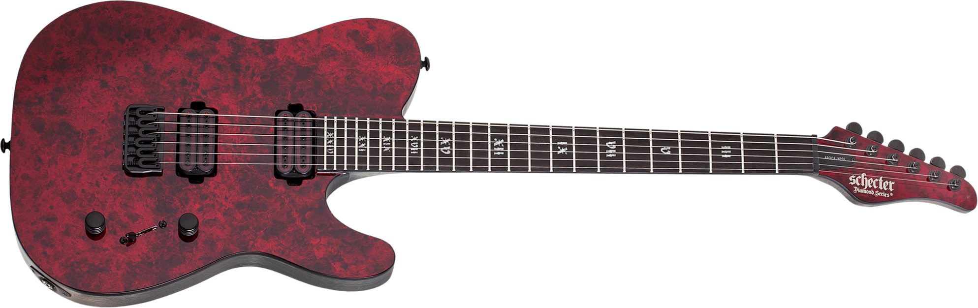 Schecter Pt Apocalypse 2h Ht Eb - Red Reign - Televorm elektrische gitaar - Main picture