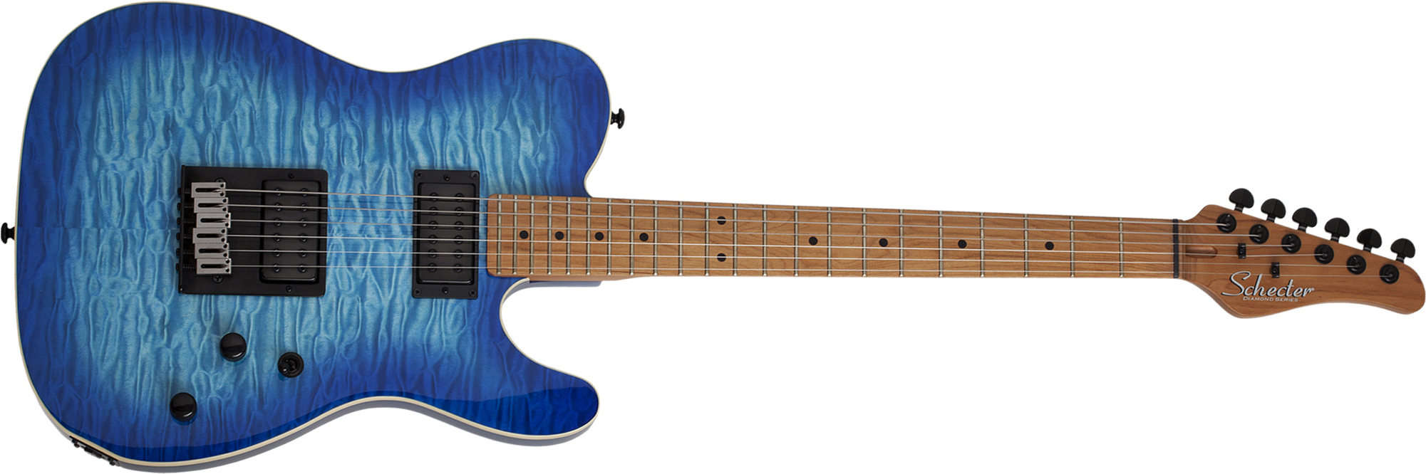 Schecter Pt Pro 2h Ht Mn - Trans Blue Burst - Televorm elektrische gitaar - Main picture