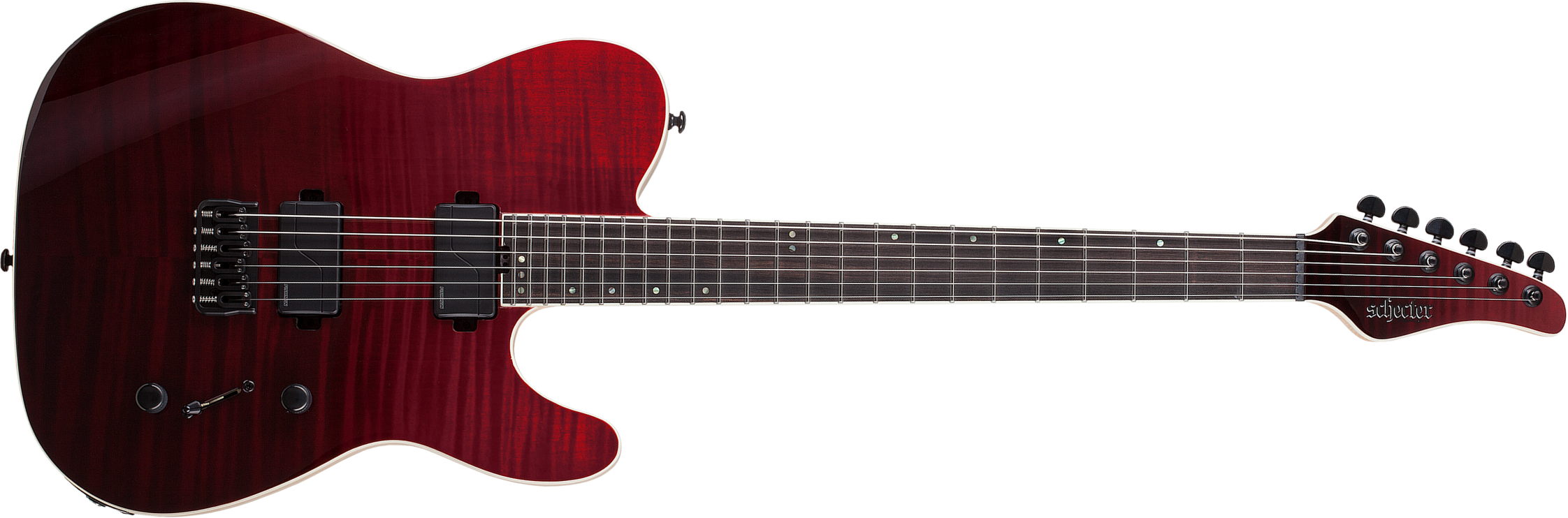 Schecter Pt Sls Elite 2h Fishman Fluence Modern Ht Eb - Blood Burst - Televorm elektrische gitaar - Main picture