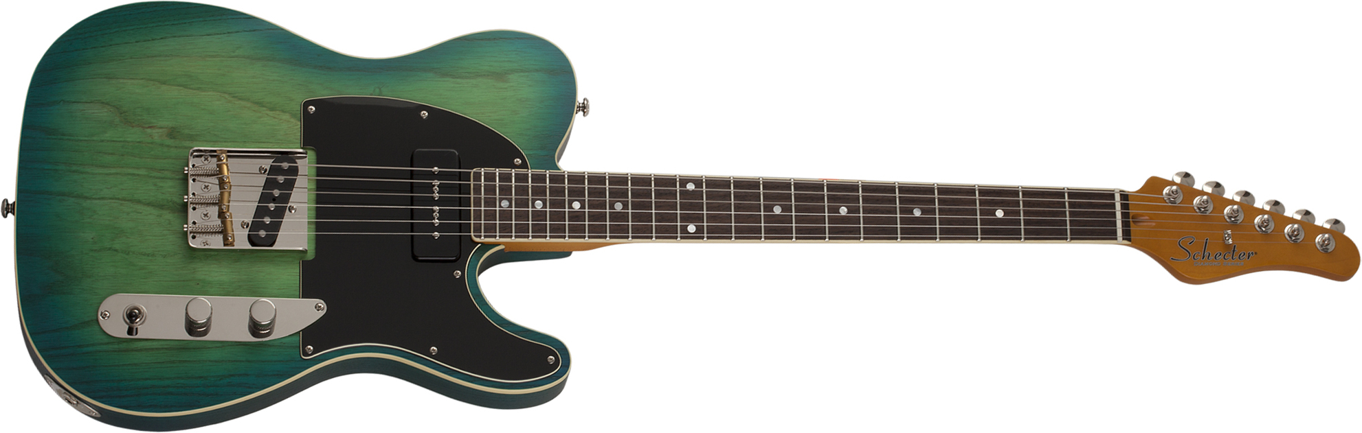 Schecter Pt Special 2s Ht Mn - Aqua Burst Pearl - Televorm elektrische gitaar - Main picture