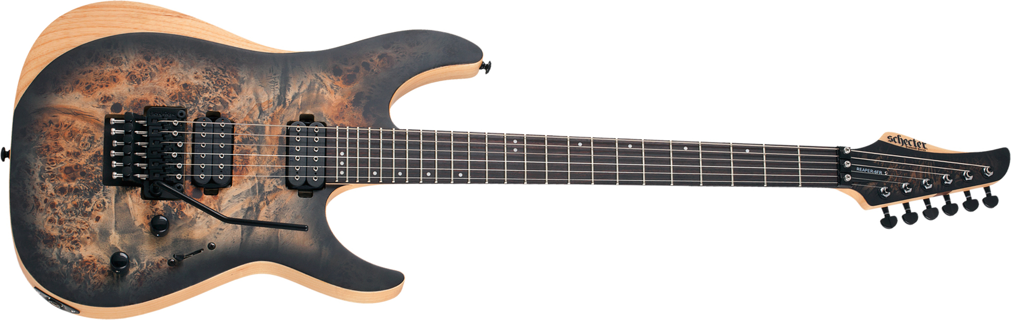 Schecter Reaper-6 Fr 2h Eb - Satin Charcoal Burst - Elektrische gitaar in Str-vorm - Main picture