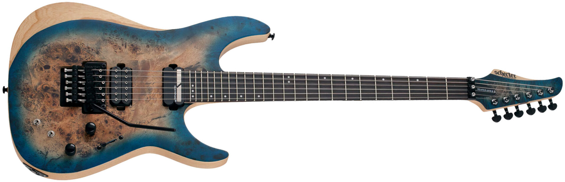 Schecter Reaper-6 Fr S 2h Sustainiac Eb - Satin Sky Burst - Elektrische gitaar in Str-vorm - Main picture