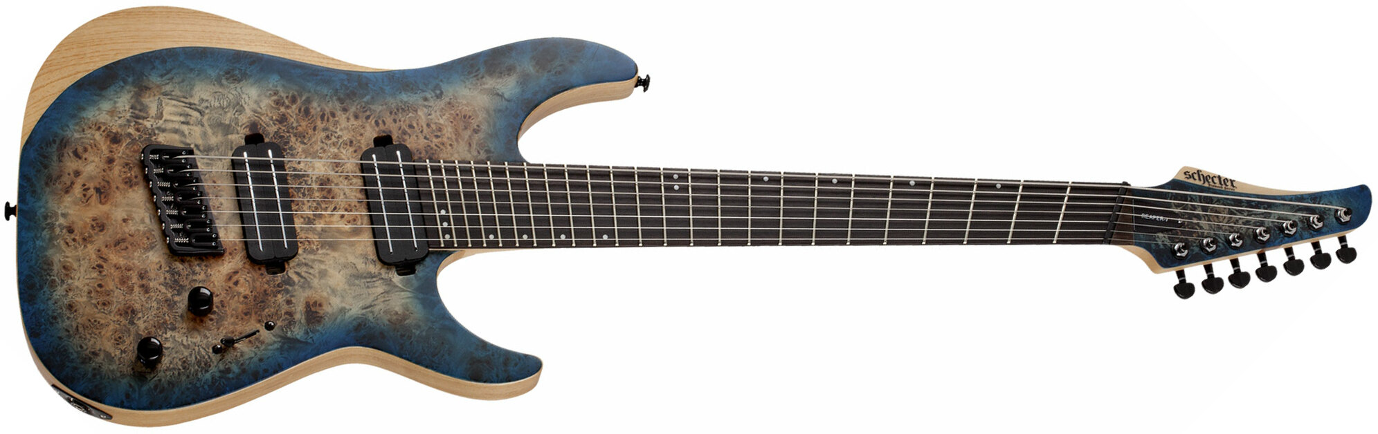 Schecter Reaper 7c Multiscale 2h Ht Eb - Satin Sky Burst - Multi-scale gitaar - Main picture