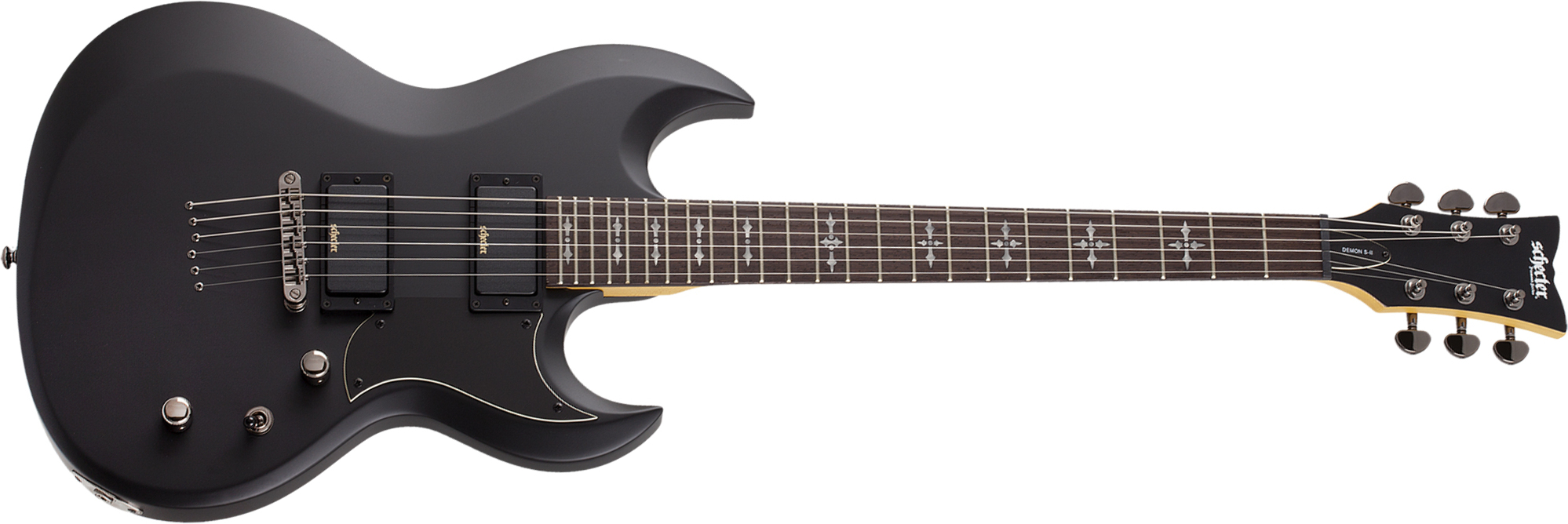 Schecter S-ii Demon 2h Ht Rw - Satin Black - Metalen elektrische gitaar - Main picture