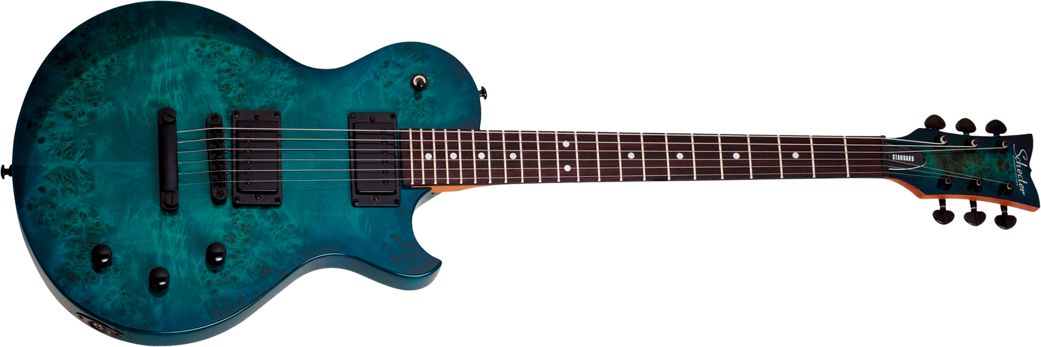 Schecter Solo-ii Standard 2h Ht Rw - Ocean Blue Burst Burl - Single cut gitaar - Main picture