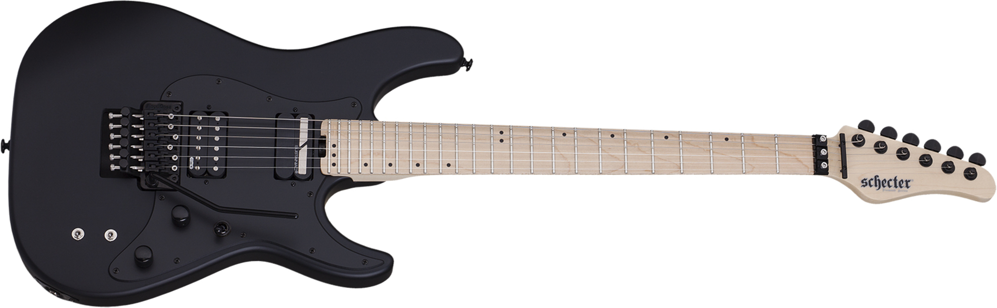 Schecter Sun Valley Super Shredder Fr S 2h Sustainiac Eb - Satin Black - Metalen elektrische gitaar - Main picture