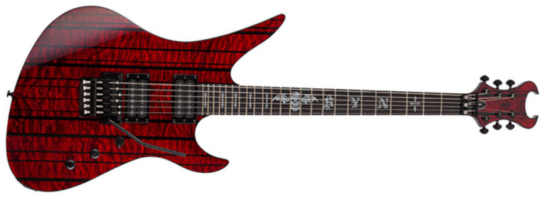 Schecter Synyster Gates Standard Plus Fr Hh Eb - Transparent Deep Red - Kenmerkende elektrische gitaar - Main picture
