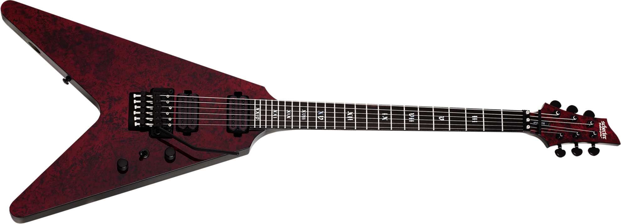 Schecter V-1 Fr Apocalypse 2h Eb - Red Reign - Metalen elektrische gitaar - Main picture
