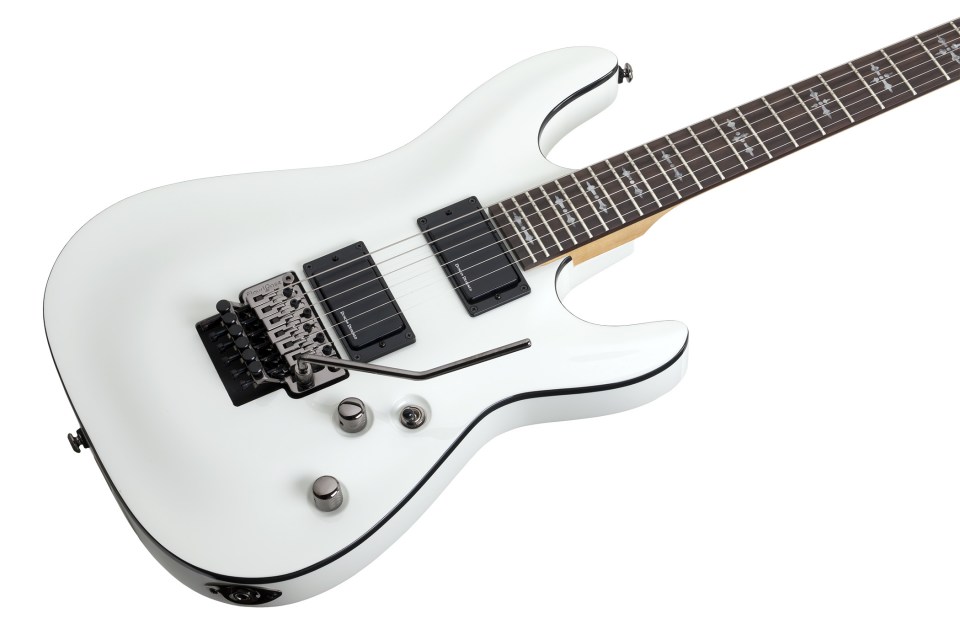 Schecter Demon-6 Fr 2h Rw - Vintage White - Elektrische gitaar in Str-vorm - Variation 1