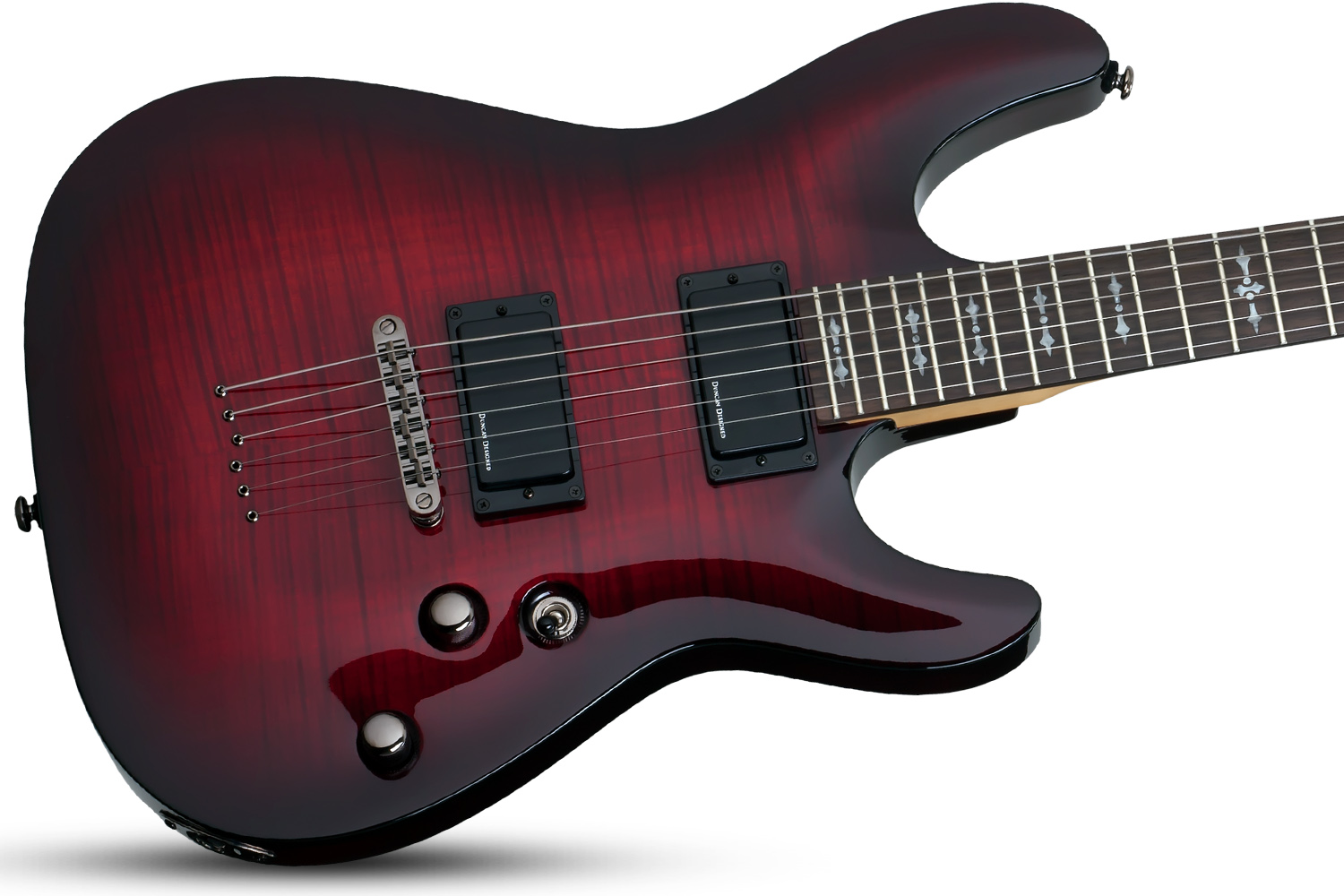 Schecter Demon-6 2h Ht Rw - Crimson Red Burst - Elektrische gitaar in Str-vorm - Variation 1