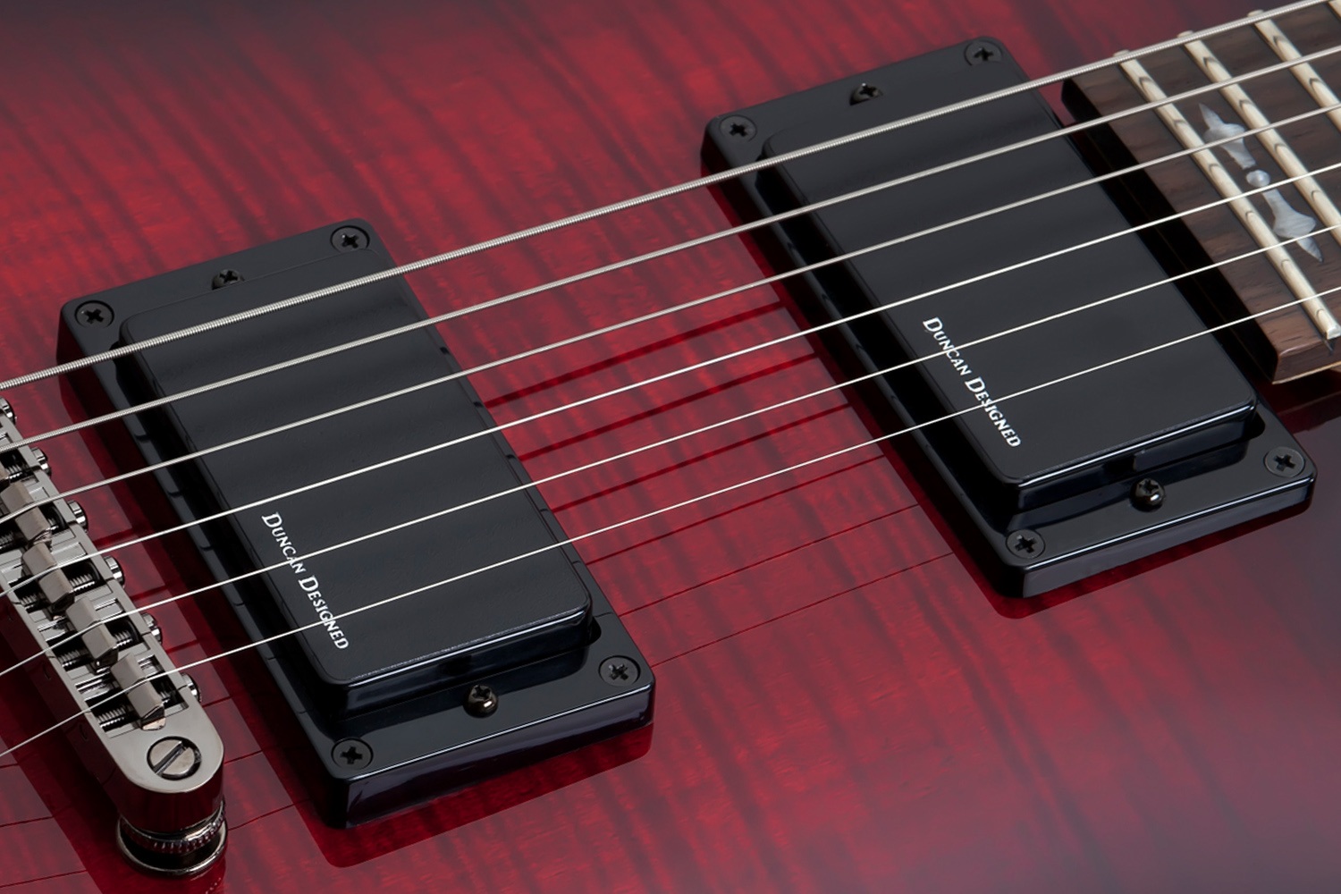Schecter Demon-6 2h Ht Rw - Crimson Red Burst - Elektrische gitaar in Str-vorm - Variation 2