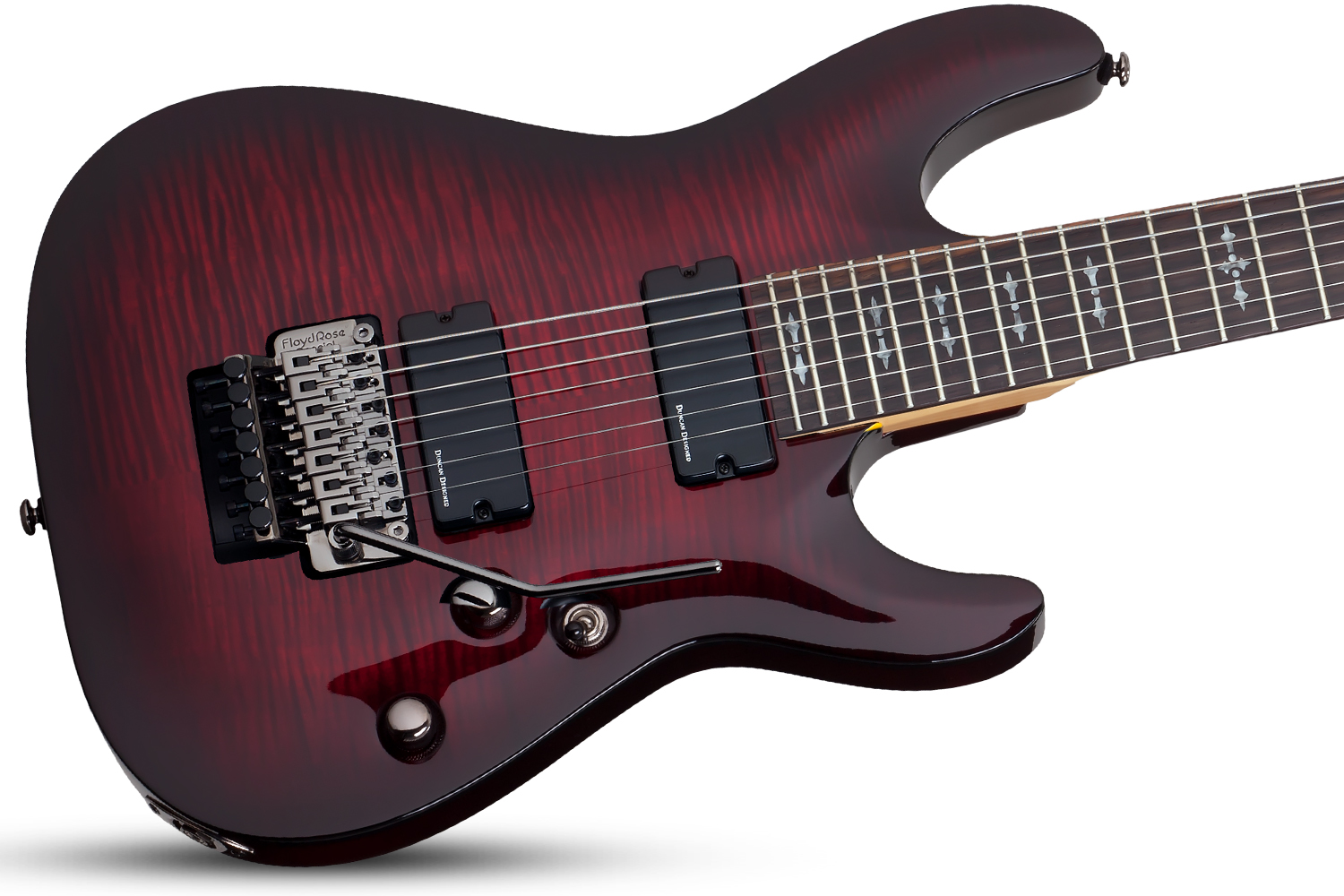 Schecter Demon-7 Fr 2h Wen - Crimson Red Burst - 7-snarige elektrische gitaar - Variation 1
