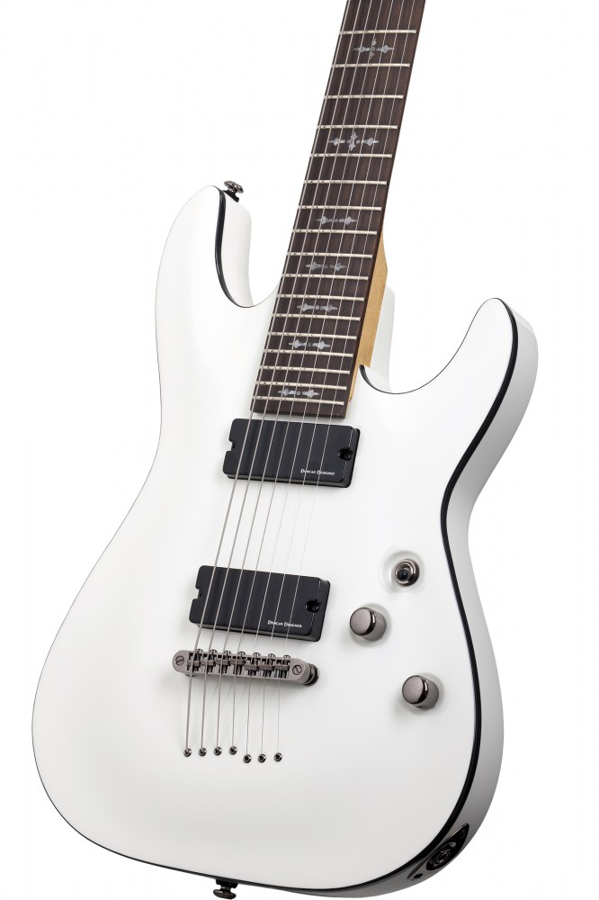 Schecter Demon-7 2h Ht Wen - Vintage White - 7-snarige elektrische gitaar - Variation 2