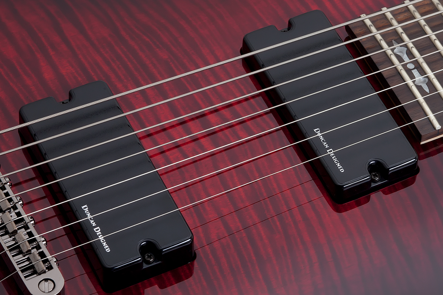 Schecter Demon-7 7c 2h Ht Wen - Crimson Red Burst - 7-snarige elektrische gitaar - Variation 2