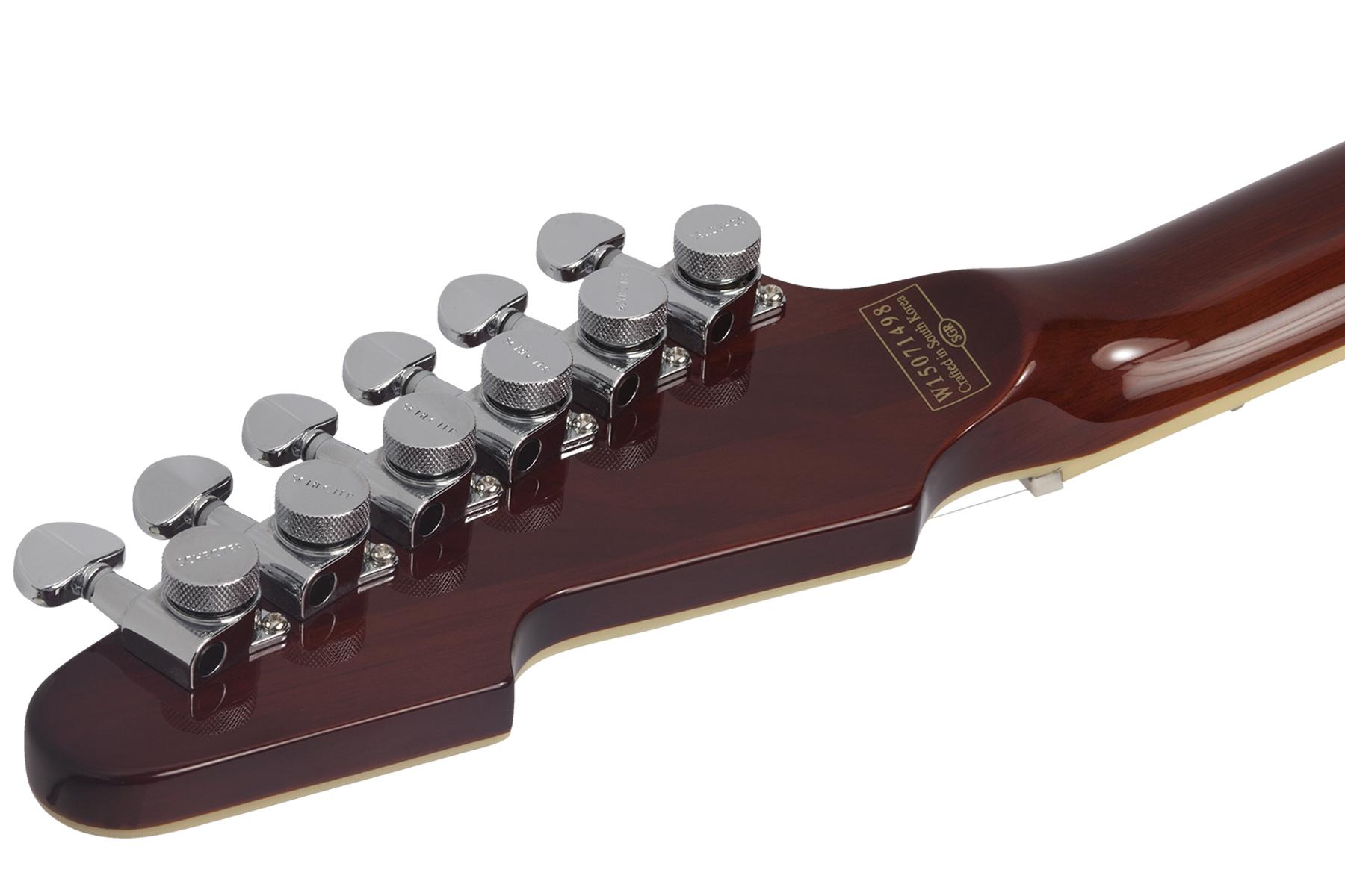 Schecter E-1 Custom 2h Ht Eb - Vintage Sunburst - Metalen elektrische gitaar - Variation 4