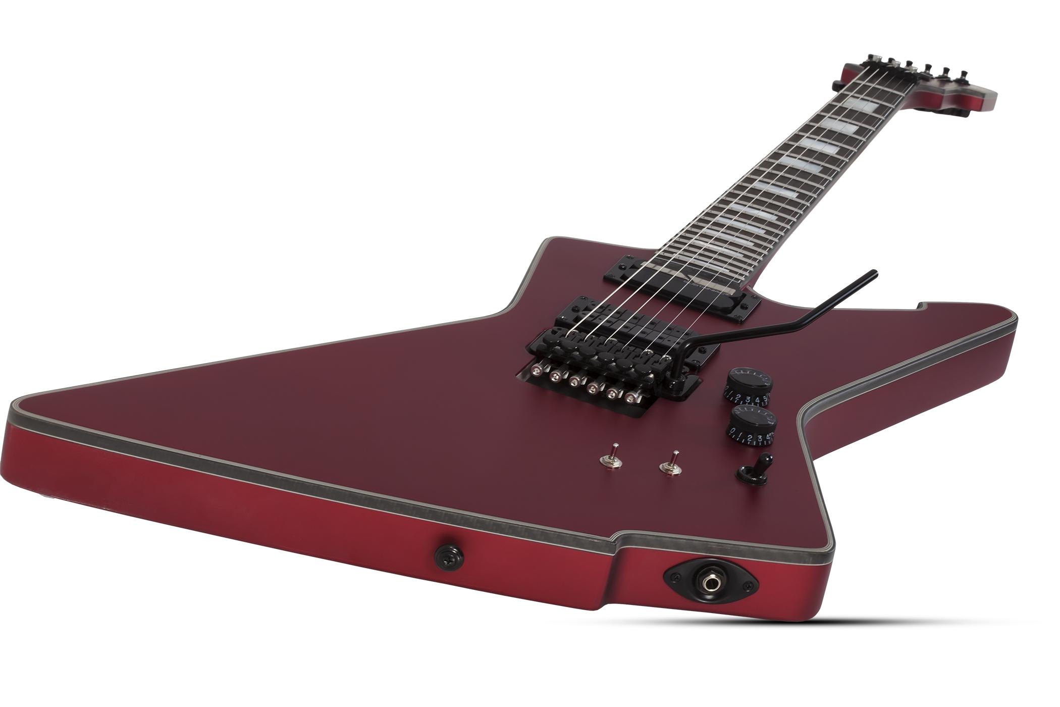 Schecter E-1 Fr S Special Edition 2h Sustainiac Fr Eb - Satin Candy Apple Red - Metalen elektrische gitaar - Variation 4