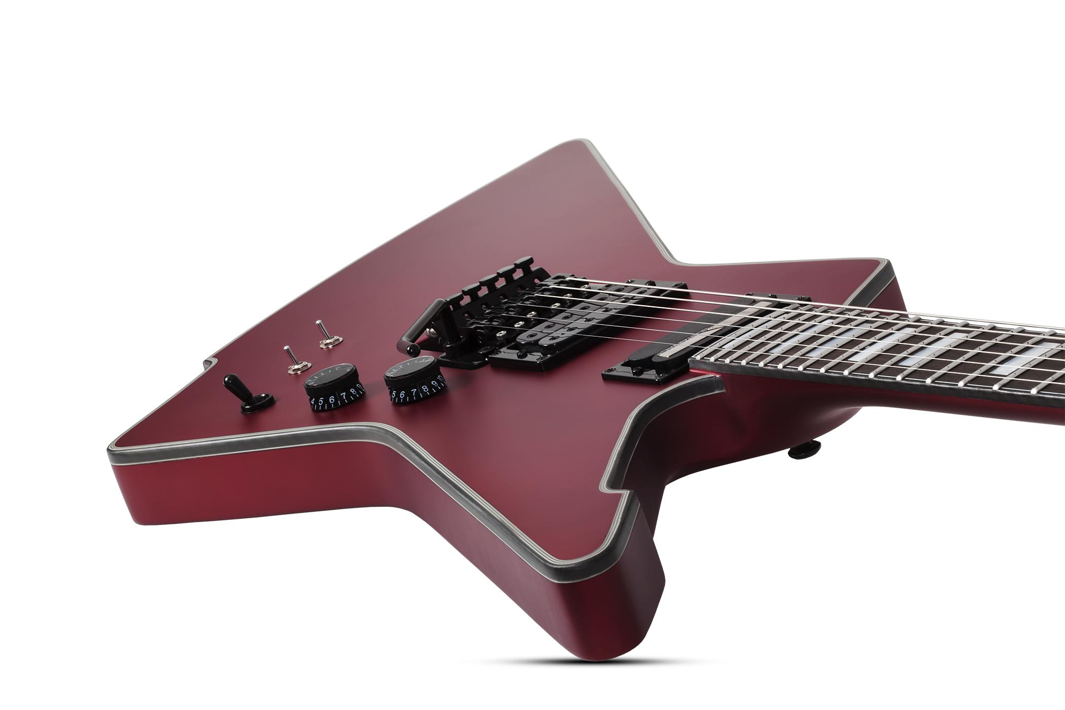 Schecter E-1 Fr S Special Edition 2h Sustainiac Fr Eb - Satin Candy Apple Red - Metalen elektrische gitaar - Variation 6