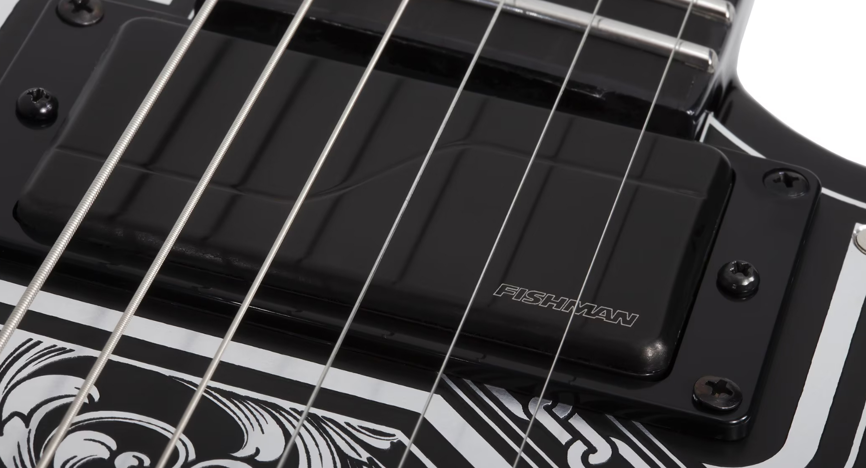 Schecter E1 Pryzm Palladium 2h Fishman Fluence Modern Fr Eb - Gloss Black - 7-snarige elektrische gitaar - Variation 4