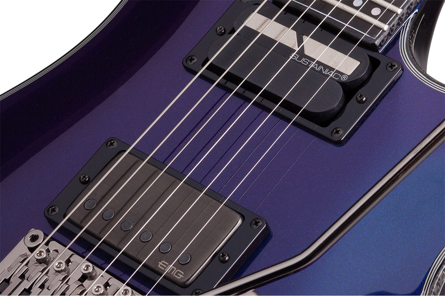 Schecter Hellraiser Hybrid C-1 Frs 2h Emg Sustainiac Eb - Ultra Violet - Elektrische gitaar in Str-vorm - Variation 2