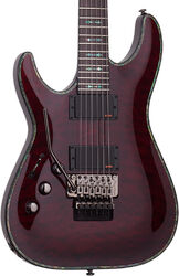 Linkshandige elektrische gitaar Schecter Hellraiser C-1 FR LH Gaucher - Black cherry