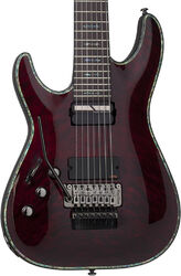 Linkshandige elektrische gitaar Schecter Hellraiser C-7 FR S LH - Black cherry