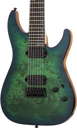 7-snarige elektrische gitaar Schecter C-7 Pro - Aqua burst