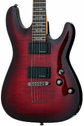 Elektrische gitaar in str-vorm Schecter Demon-6 - Crimson red burst