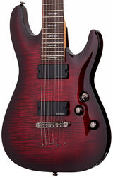 7-snarige elektrische gitaar Schecter Demon-7 - Crimson red burst