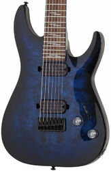 7-snarige elektrische gitaar Schecter Omen Elite-7 - See-thru blue burst