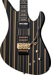 Kenmerkende elektrische gitaar Schecter Synyster Custom-S - Black w/ gold stripes