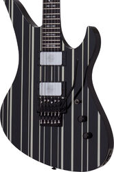 Kenmerkende elektrische gitaar Schecter Synyster Custom - Gloss Black with Silver Pinstripes