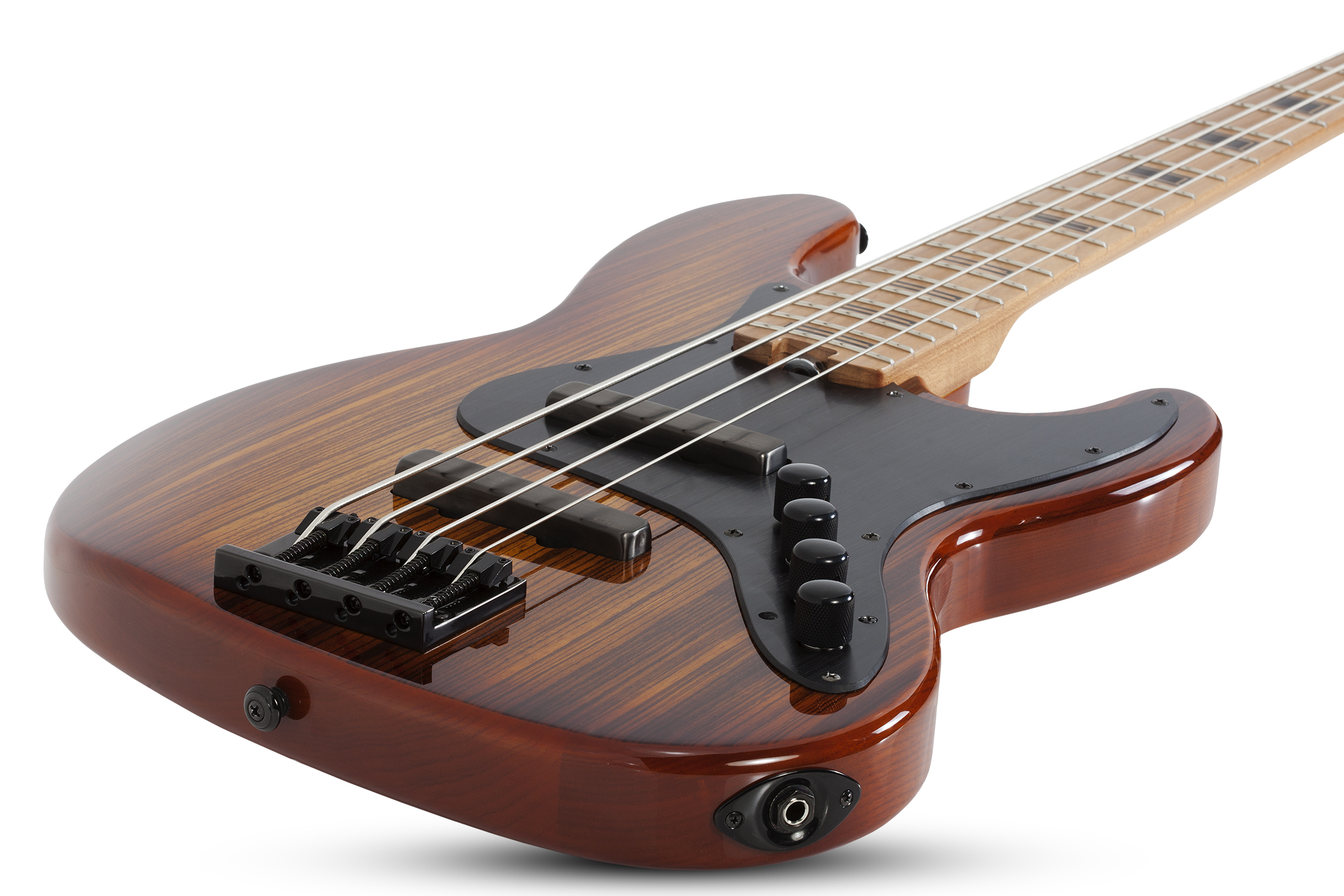 Schecter J-4 Exotic Emg Active Mn - Faded Vintage Sunburst - Solid body elektrische bas - Variation 1