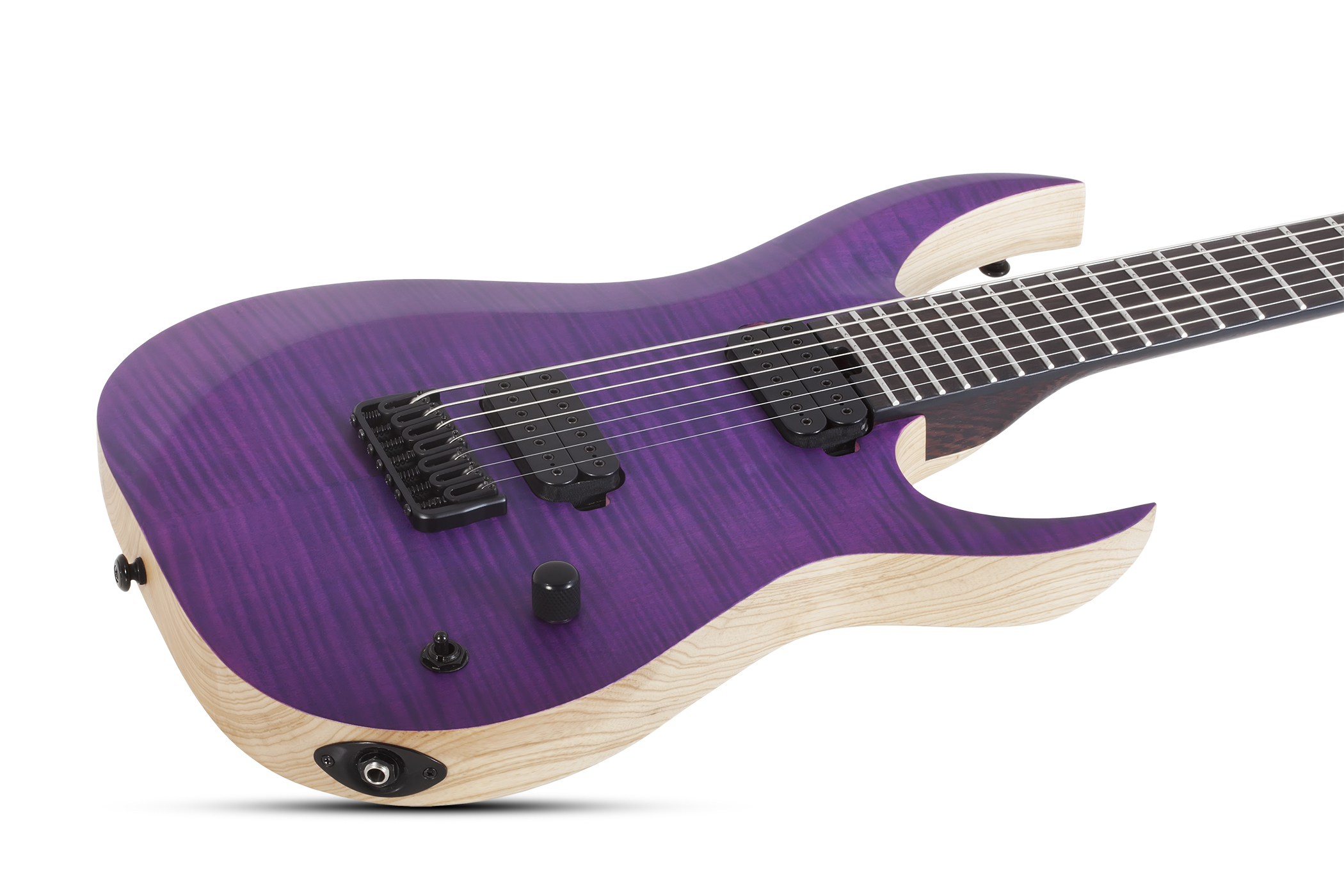 Schecter John Browne Tao-7 Signature Baryton 2h Ht Eb - Satin Trans Purple - 7-snarige elektrische gitaar - Variation 1