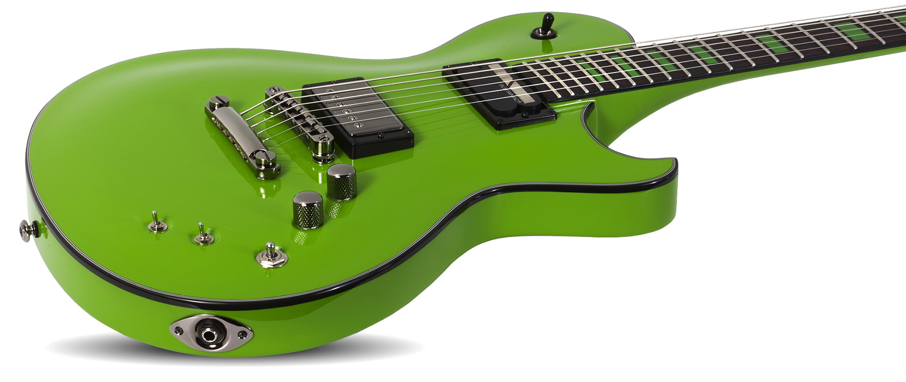 Schecter Kenny Hickey Solo-6 Ex S Signature 2h Seymour Duncan Sustainiac Ht Rw - Steele Green - Bariton elektrische gitaar - Variation 1