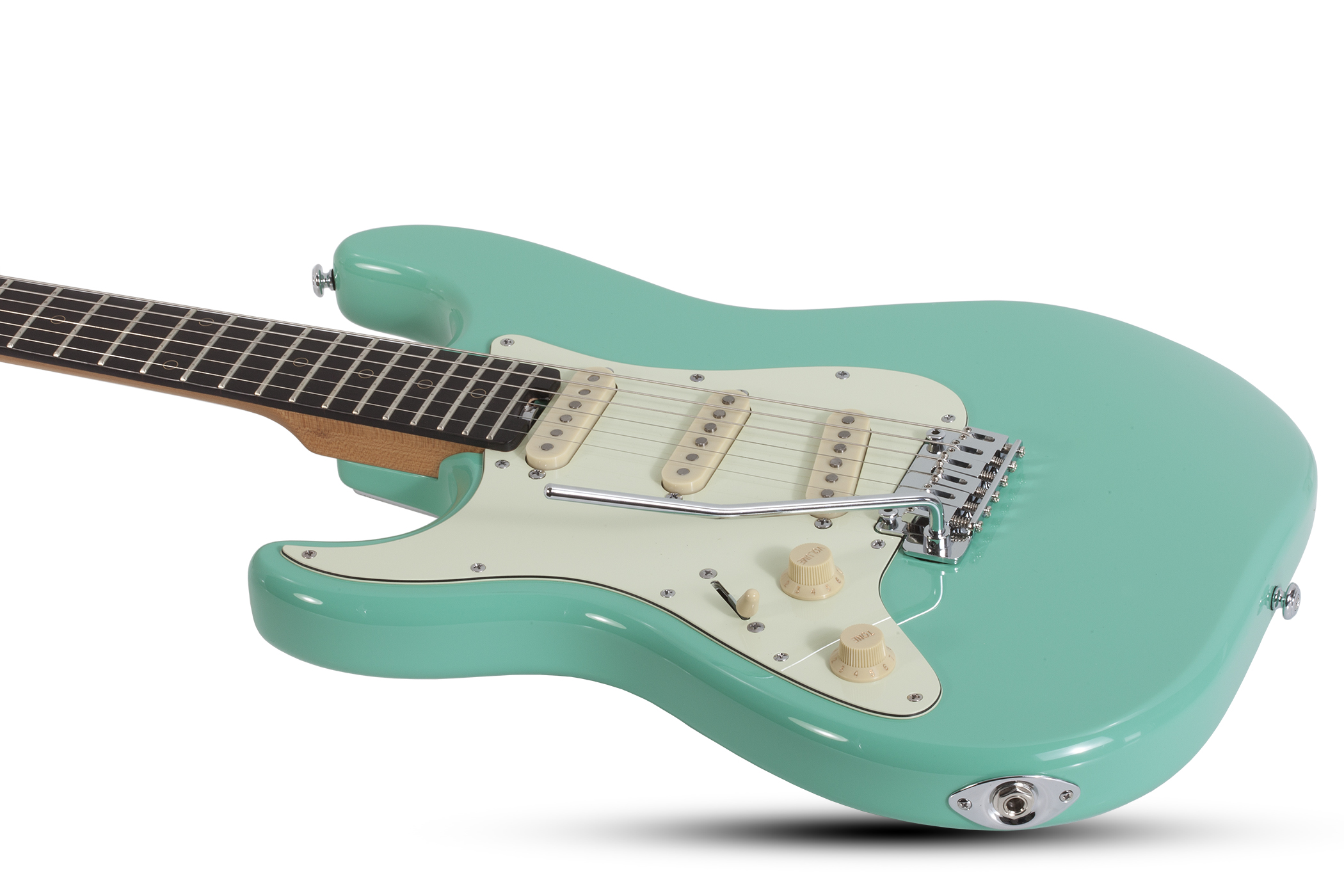 Schecter Nick Johnston Traditional Gaucher Signature 3s Trem Eb - Atomic Green - Linkshandige elektrische gitaar - Variation 1