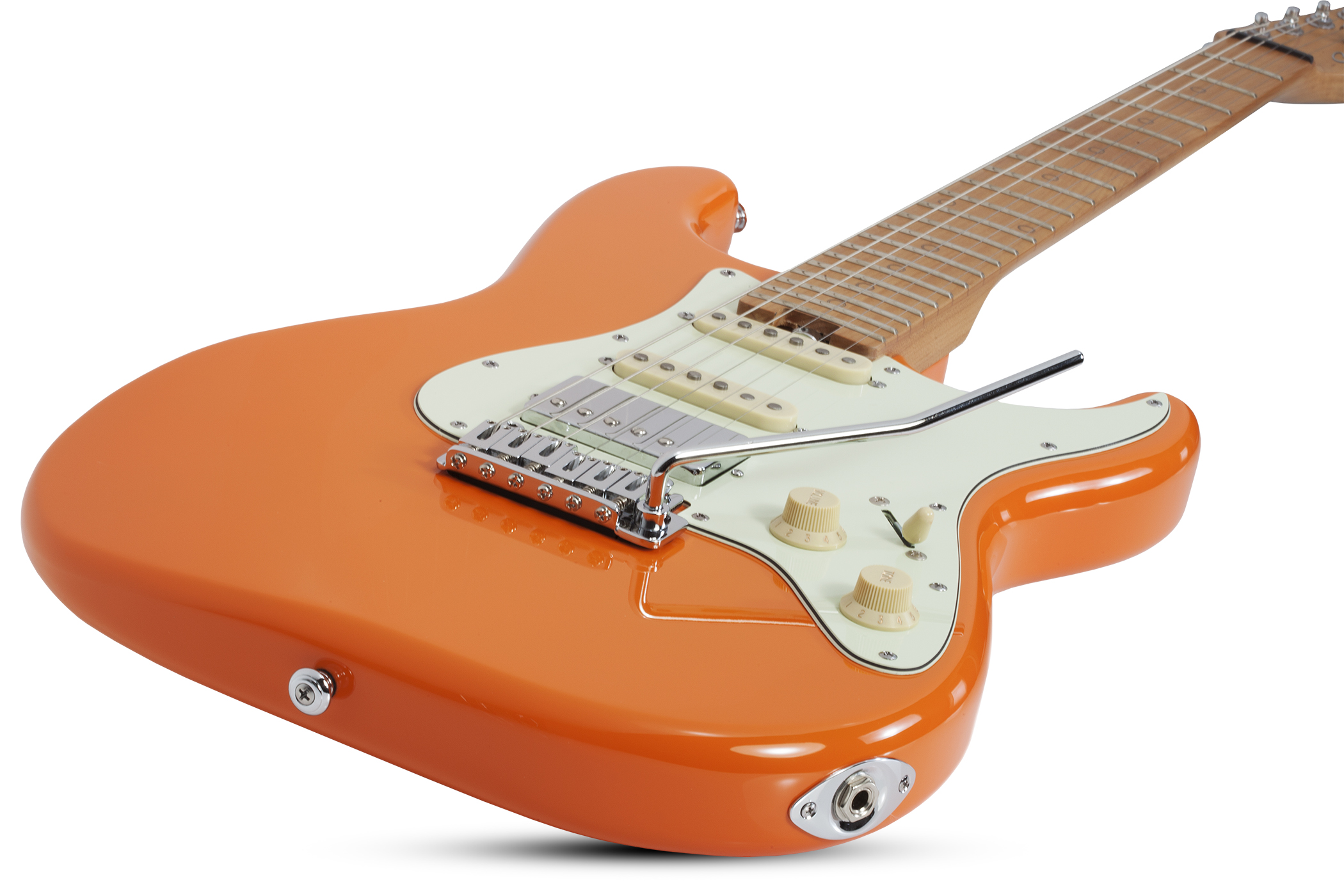 Schecter Nick Johnston Traditional Hss Signature Trem Eb - Atomic Orange - Elektrische gitaar in Str-vorm - Variation 1