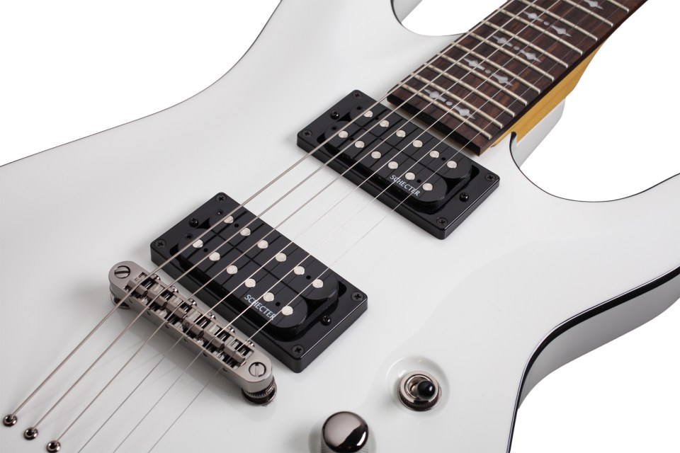 Schecter Omen-6 2h Ht Rw - Vintage White - Elektrische gitaar in Str-vorm - Variation 2
