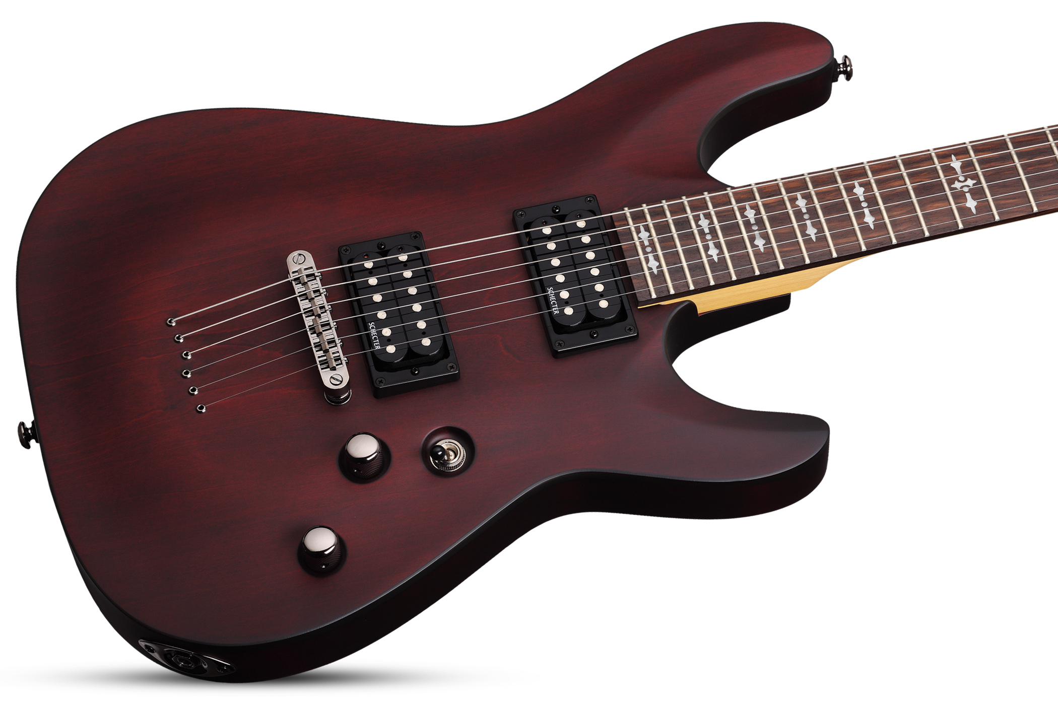 Schecter Omen-6 2h Ht Rw - Walnut Satin - Elektrische gitaar in Str-vorm - Variation 1